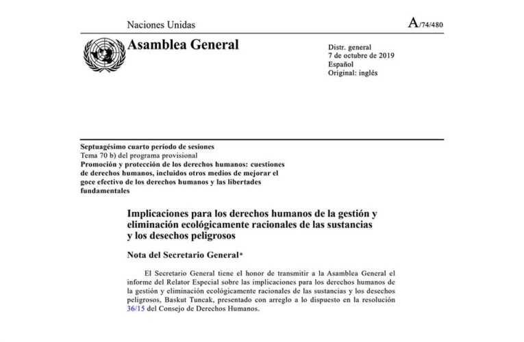 Es deber de los Estados prevenir la exposición a las sustancias y los desechos peligrosos (sustancias tóxicas)